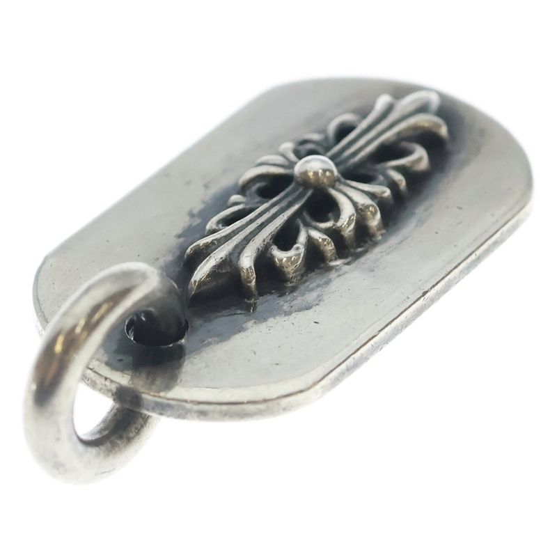 Chrome Hearts Raised Dogtag Dog Tag Charm Silver Necklace Top