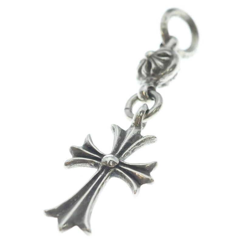 Chrome Hearts Tny CH Crs 1 Ball Tiny CH Cross Charm Pendant Top Silver