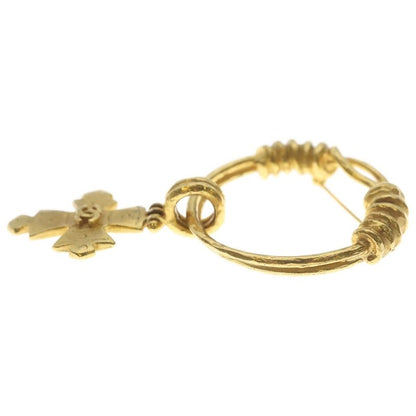 Chanel CC Logo Swing Motif Brooch Gold