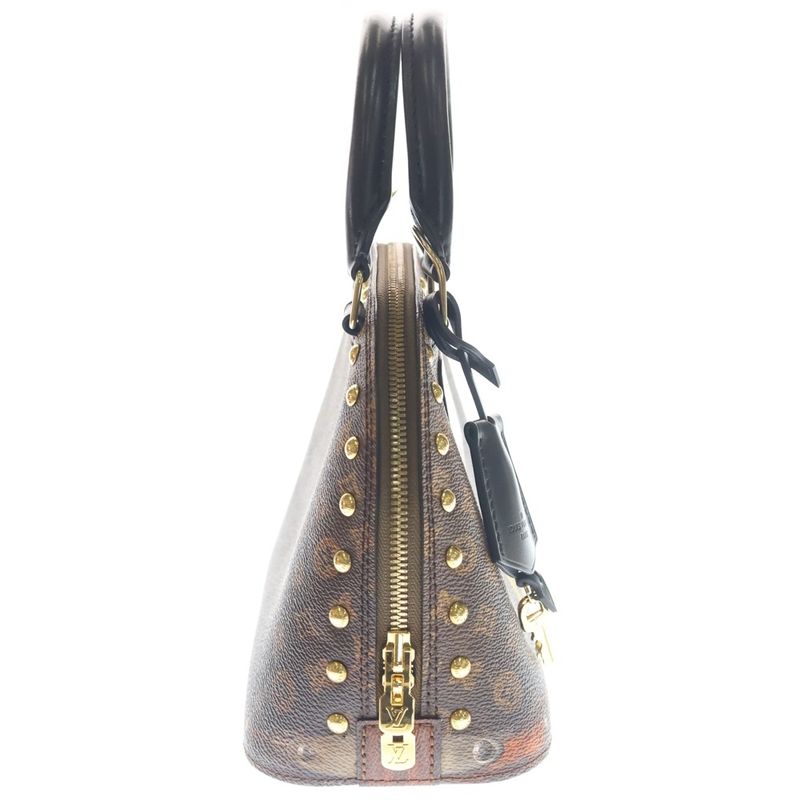 Louis Vuitton Monogram Trompe L'oeil Alma BB Leather Shoulder Bag Gold Brown