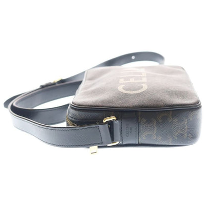 Celine Logo Print Messenger Bag Triomphe Canvas Brown