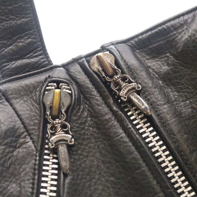 Chrome Hearts JJ Dean Small Leather Rider Handbag Black