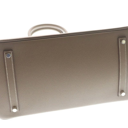 Hermes Birkin 35 Etoupe Epsom Handbag Silver