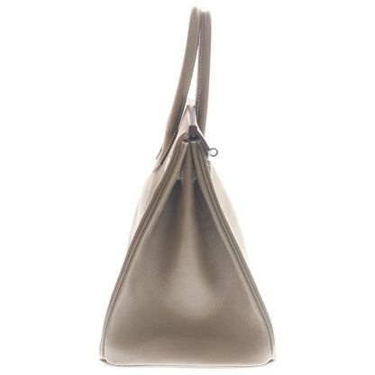 Hermes Birkin 35 Etoupe Epsom Handbag Silver