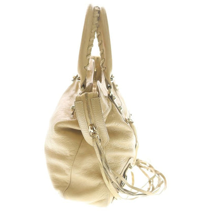 Balenciaga le City Small 2-Way Shoulder Bag Beige Leather Gold