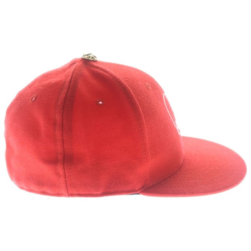 Chrome Hearts CH Hat Heart Logo Embroidered Baseball Cap Hat Red