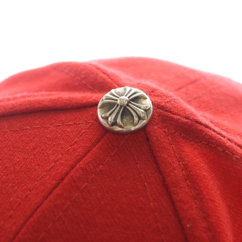 Chrome Hearts CH Hat Heart Logo Embroidered Baseball Cap Hat Red