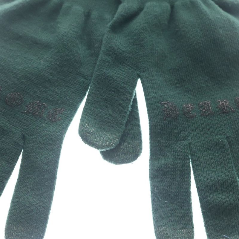 Chrome Hearts Glove Logo Print Gloves Green