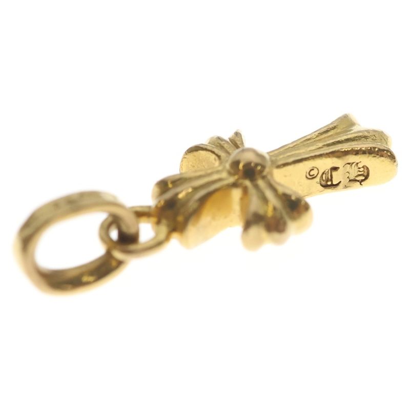 Chrome Hearts 22k Crs Bbyfat P Dia Baby Fat Cross Pave Diamond Pendant Top Gold