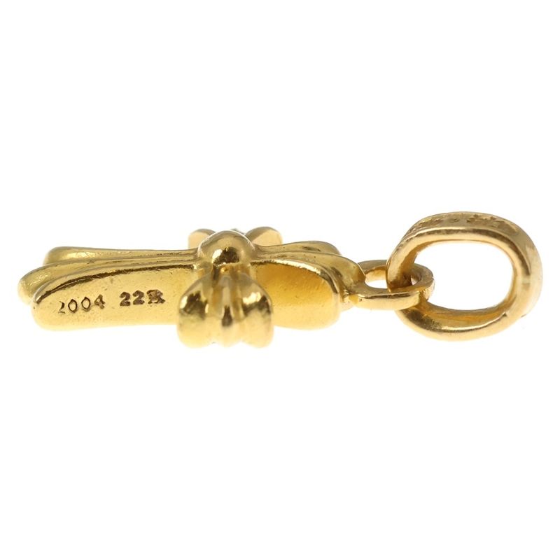 Chrome Hearts 22k Crs Bbyfat P Dia Baby Fat Cross Pave Diamond Pendant Top Gold