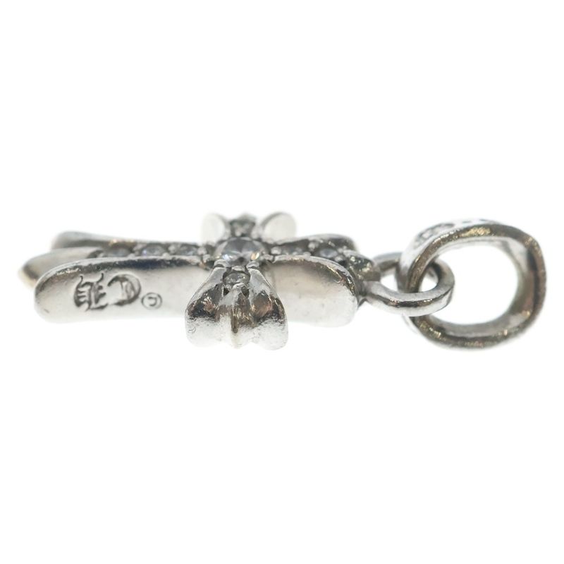 Chrome Hearts Crs Bbyfat P Dia Baby Fat Cross Pave Diamond Pendant Top White