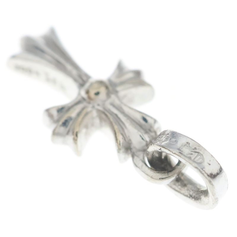Chrome Hearts Crs Bbyfat P Dia Baby Fat Cross Pave Diamond Pendant Top White