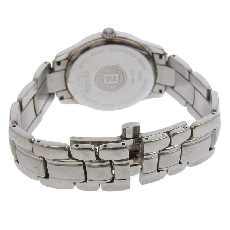 Fendi Orologi Stainless Steel Quartz Analog Display Blanc Dial Watch
