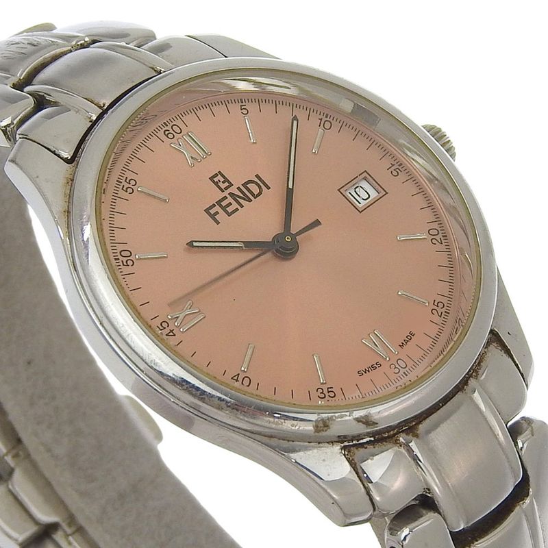Fendi Orologi Stainless Steel Quartz Analog Display Blanc Dial Watch
