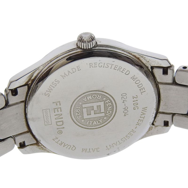 Fendi Orologi Stainless Steel Quartz Analog Display Blanc Dial Watch