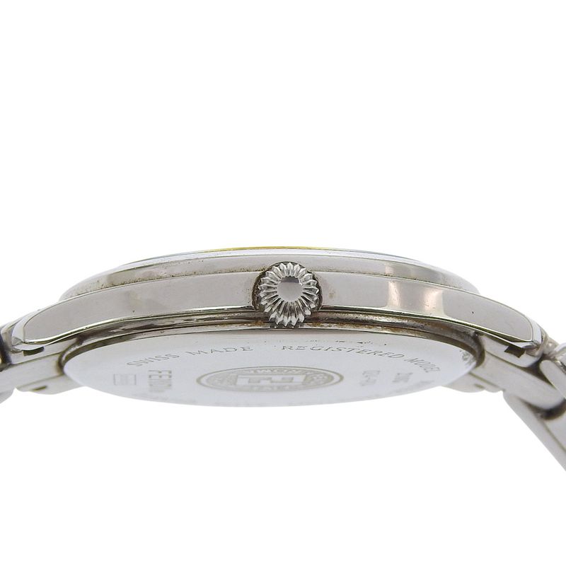 Fendi Orologi Stainless Steel Quartz Analog Display Blanc Dial Watch