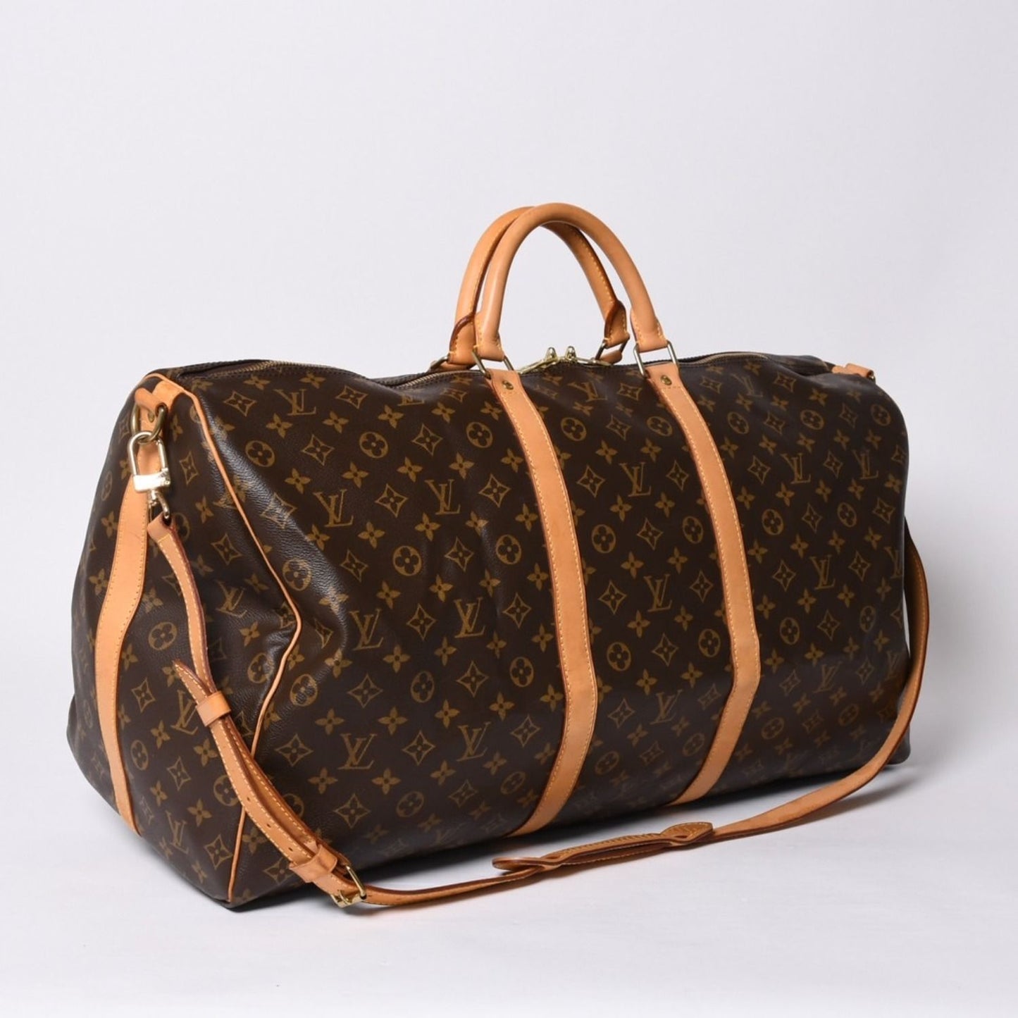 Louis Vuitton Keepall Bandouliere 60 Boston Bag Monogram Vachetta Leather Brown — view 3
