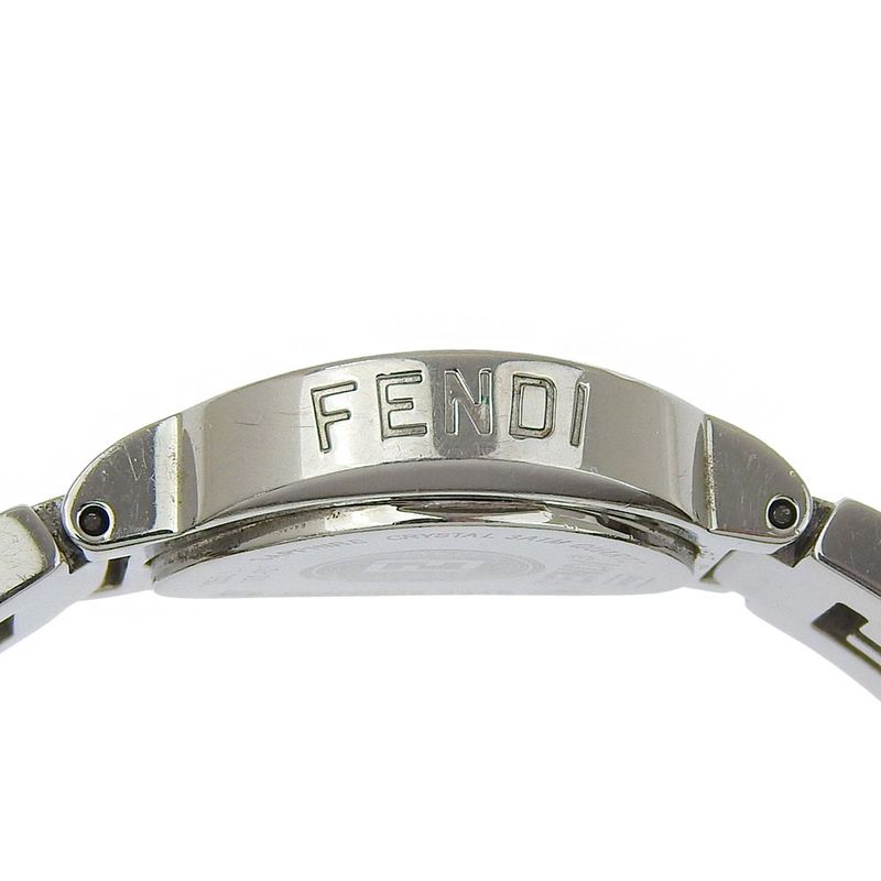 Fendi Orologi Stainless Steel Quartz Analog Display Black Dial Watch