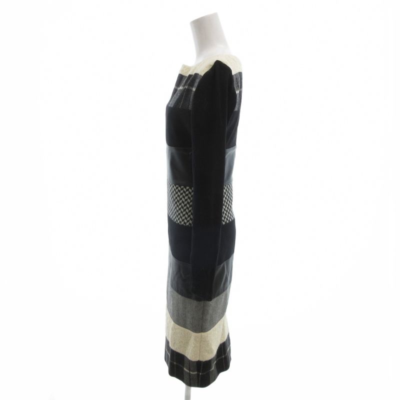 Max Mara White Tag Dress 36 Black Plaid Contrast