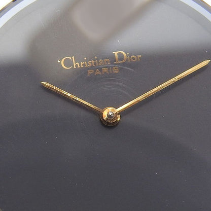 Dior Bakira 47. Gold Plated Leather Quartz Analog Display Black Dial Watch