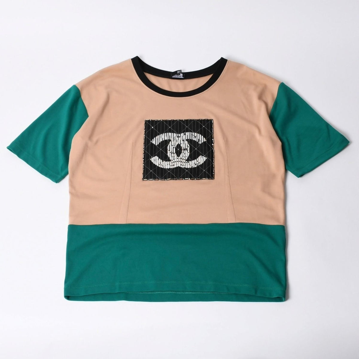 Chanel Short Sleeve T-Shirt CC Logo Multicolor Beads 50