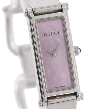Gucci Stainless Steel Quartz Analog Display Pink Shell Dial Watch