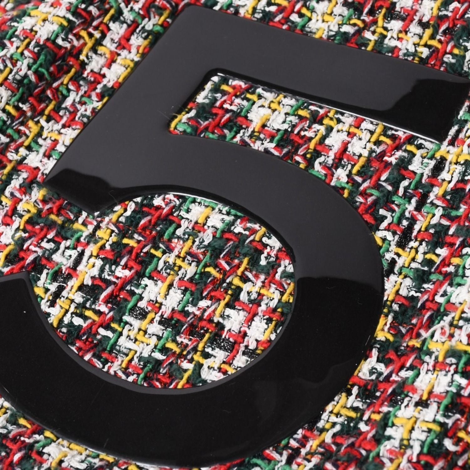 Chanel No 5 Tote Bag CC Logo Patch Tweed Leather Multicolor Silver — view 4