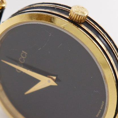 Gucci Sherry Line Gold Plated Quartz Analog Display Black Dial Watch