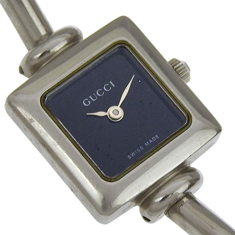Gucci Stainless Steel Quartz Analog Display Black Dial Watch