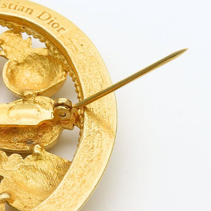 Dior Brooch Metal Gold Parfums Perfume Motif