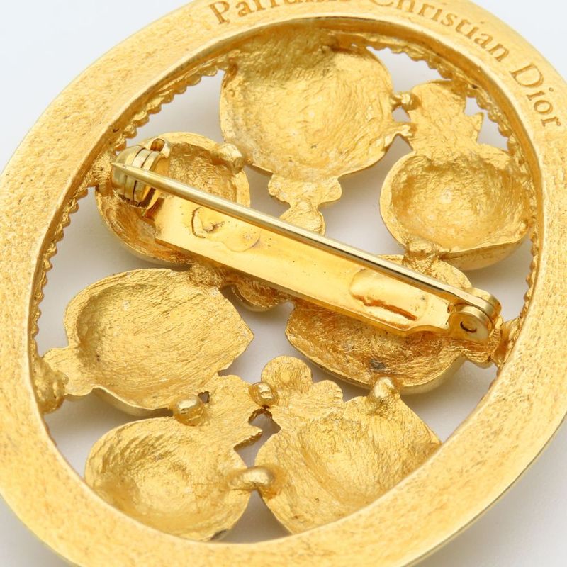 Dior Brooch Metal Gold Parfums Perfume Motif