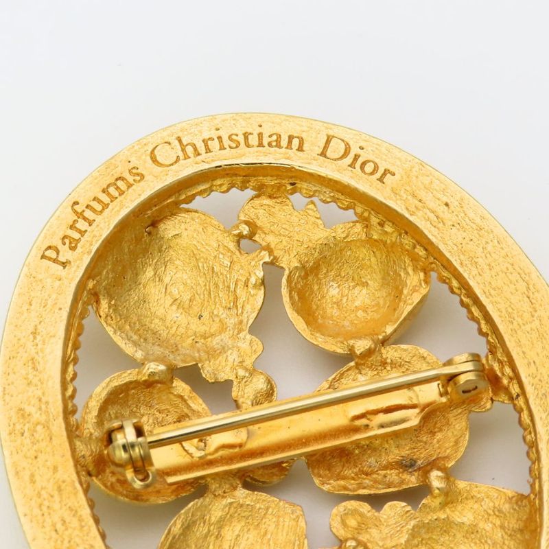 Dior Brooch Metal Gold Parfums Perfume Motif