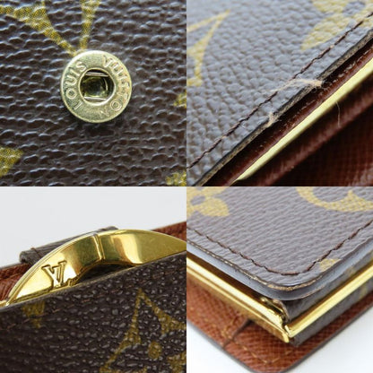 Louis Vuitton Bifold Wallet Porte Monet Viet Viennois Monogram Brown Clasp