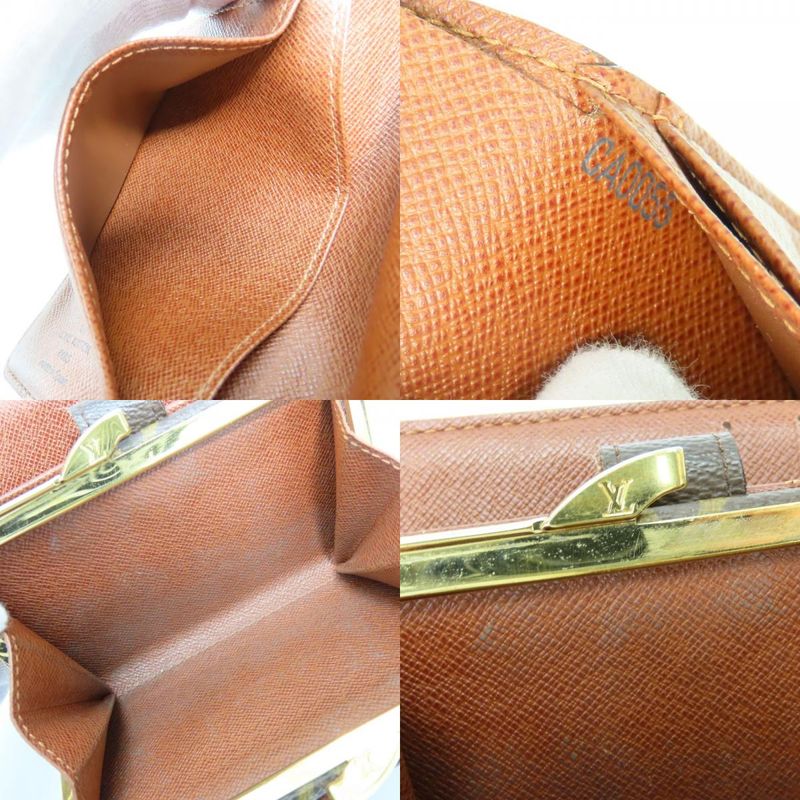 Louis Vuitton Bifold Wallet Porte Monet Viet Viennois Monogram Brown Clasp