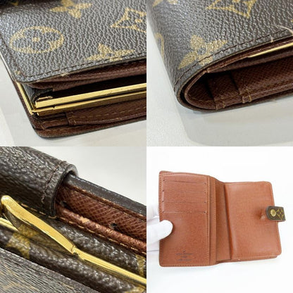 Louis Vuitton Bifold Wallet Porte Monet Viet Viennois Monogram Brown Clasp