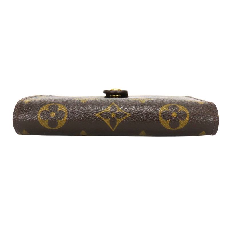 Louis Vuitton Bifold Wallet Porte Monet Viet Viennois Monogram Brown Clasp