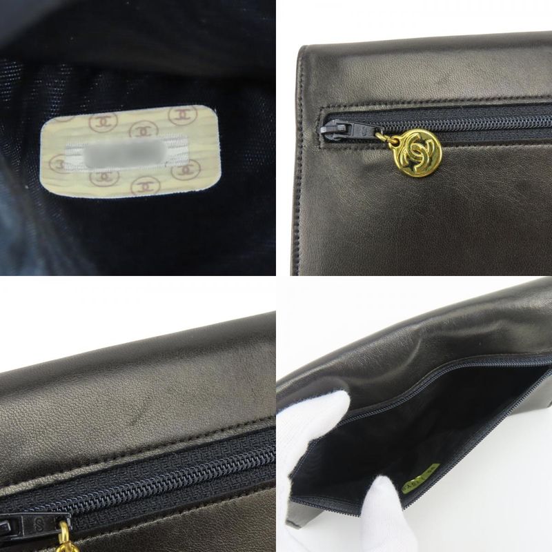 Chanel Bifold Wallet CC Logo Lambskin Black