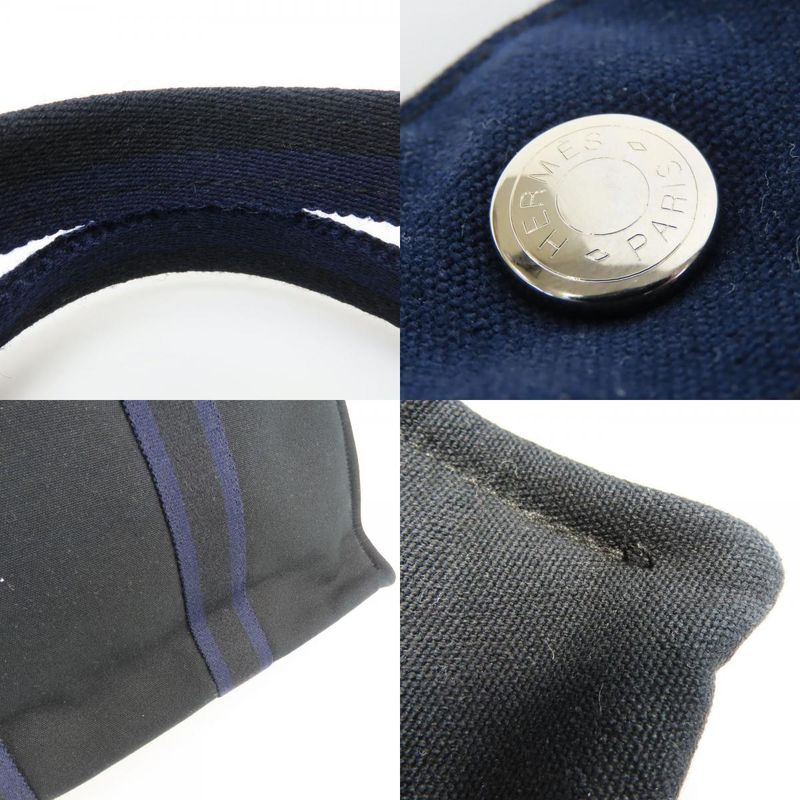 Hermes Tote Fourre Tout MM Canvas Navy Black Everyday Use
