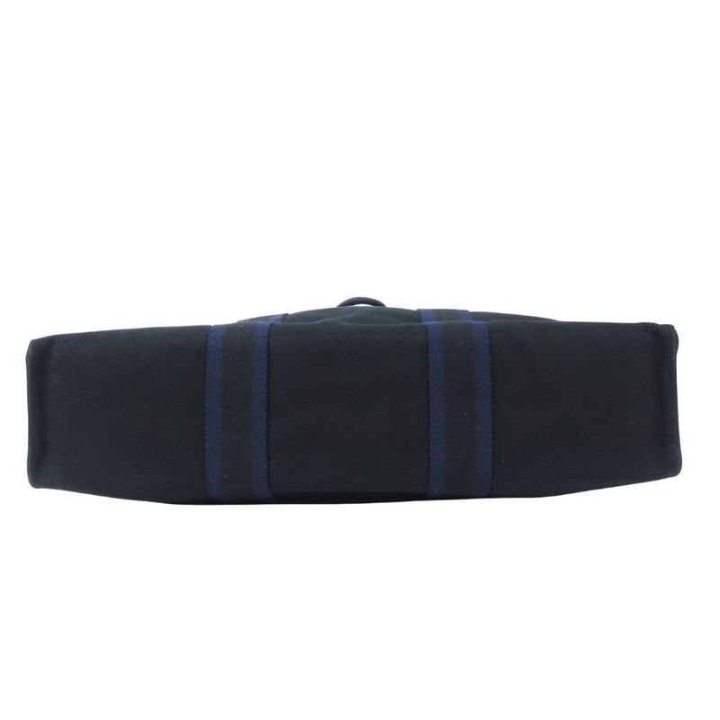 Hermes Tote Fourre Tout MM Canvas Navy Black Everyday Use
