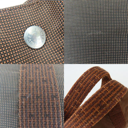 Hermes Tote Her Line MM Polyester Brown Vintage Everyday Use