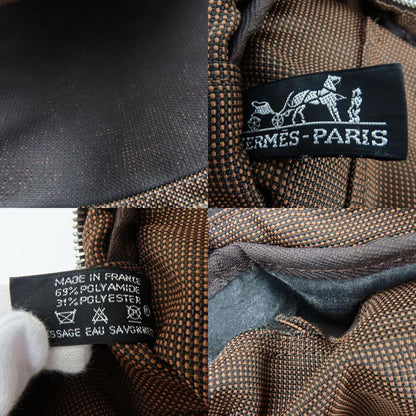 Hermes Tote Her Line MM Polyester Brown Vintage Everyday Use