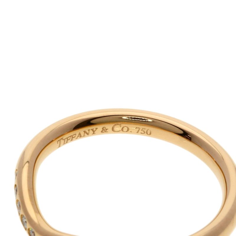 Tiffany & Co T Cube Band Diamond Ring 18k Pink Gold