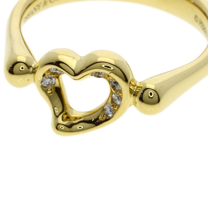 Tiffany & Co Open Heart Diamond Ring 18k Yellow Gold