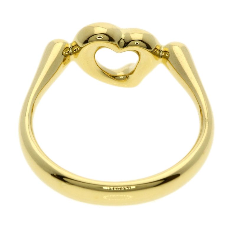 Tiffany & Co Open Heart Diamond Ring 18k Yellow Gold