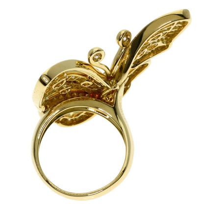 Van Cleef & Arpels Line Butterfly Entrelle Door Diamond 51 Ring 18k Yellow Gold