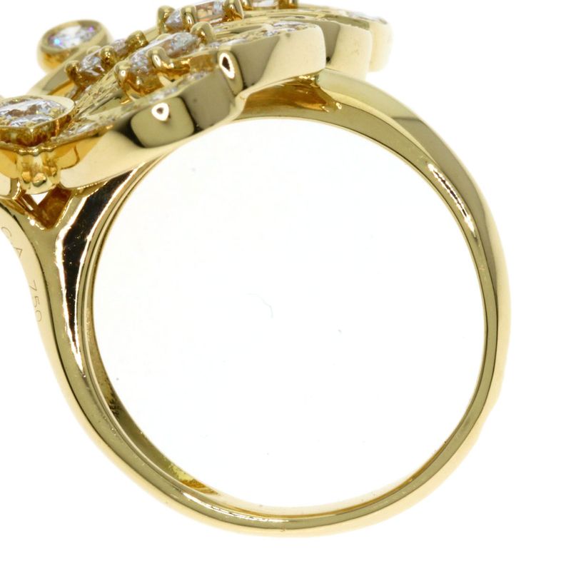 Van Cleef & Arpels Line Butterfly Entrelle Door Diamond 51 Ring 18k Yellow Gold