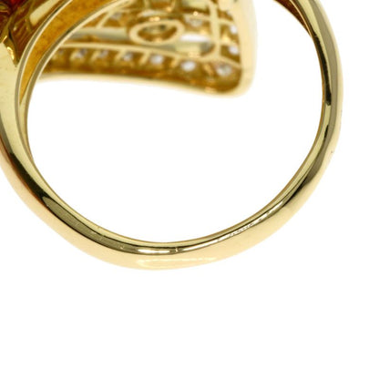 Van Cleef & Arpels Line Butterfly Entrelle Door Diamond 51 Ring 18k Yellow Gold