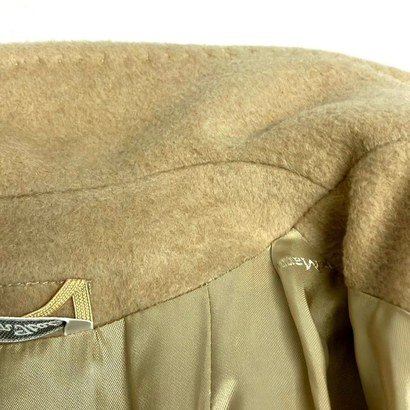 Max Mara Coat 42 M Beige Long Sleeve Camel Autumn Winter