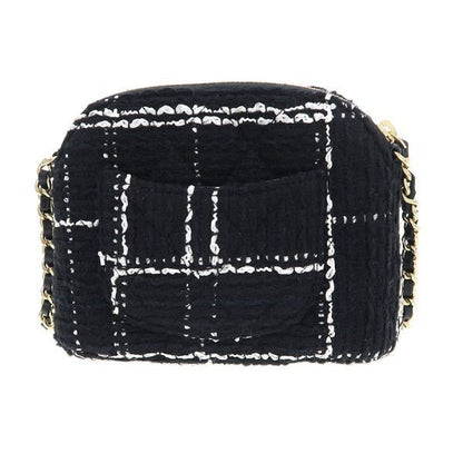 Chanel Quilted Tweed Chain Messenger Bag