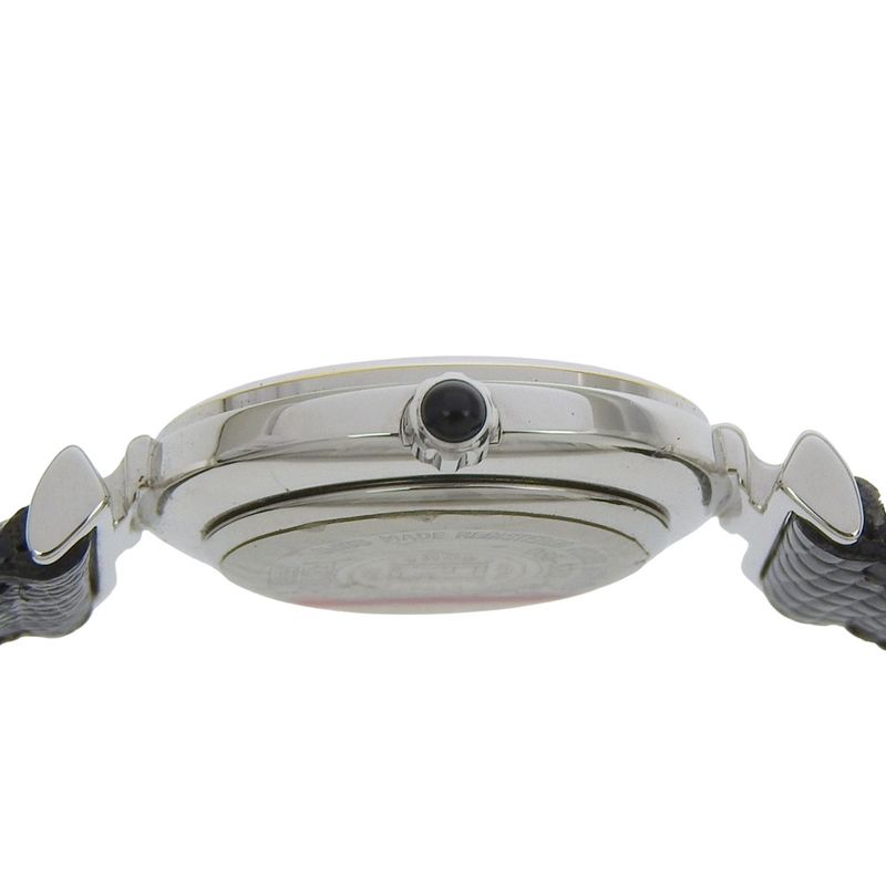 Fendi Stainless Steel Leather Quartz Analog Display Black Dial Watch